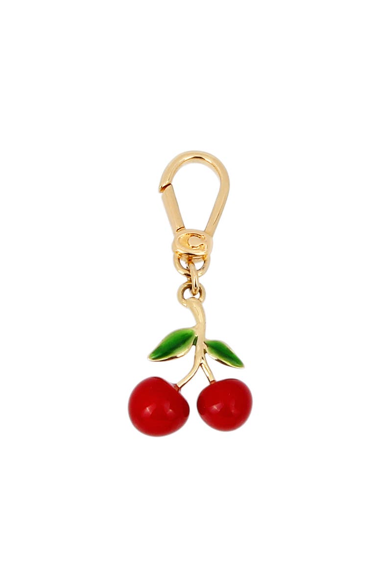 COACH Collectible Cherry Charm, Main, color, Red/Gold