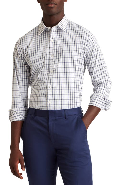 Bonobos Tech Check Performance Button-Up Shirt in Horden Check - Blue Depths 