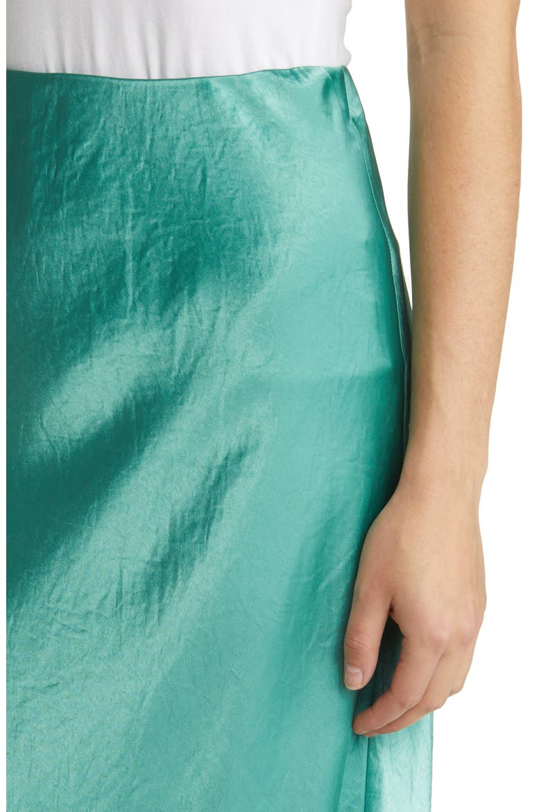 Blando Satin Midi Skirt, Alternate, color, TURQUOISE