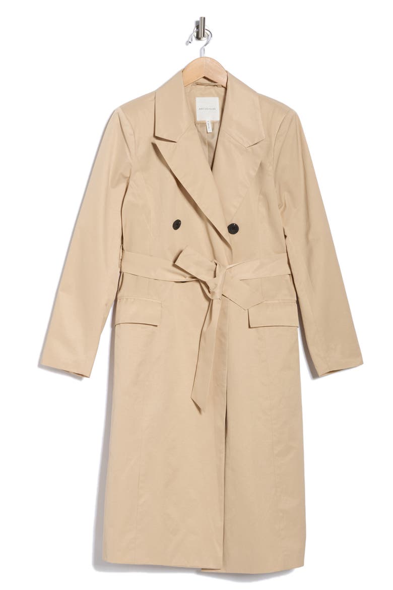 Water Resistant Double Breasted Trench Coat, Alternate, color, SANDY TAN