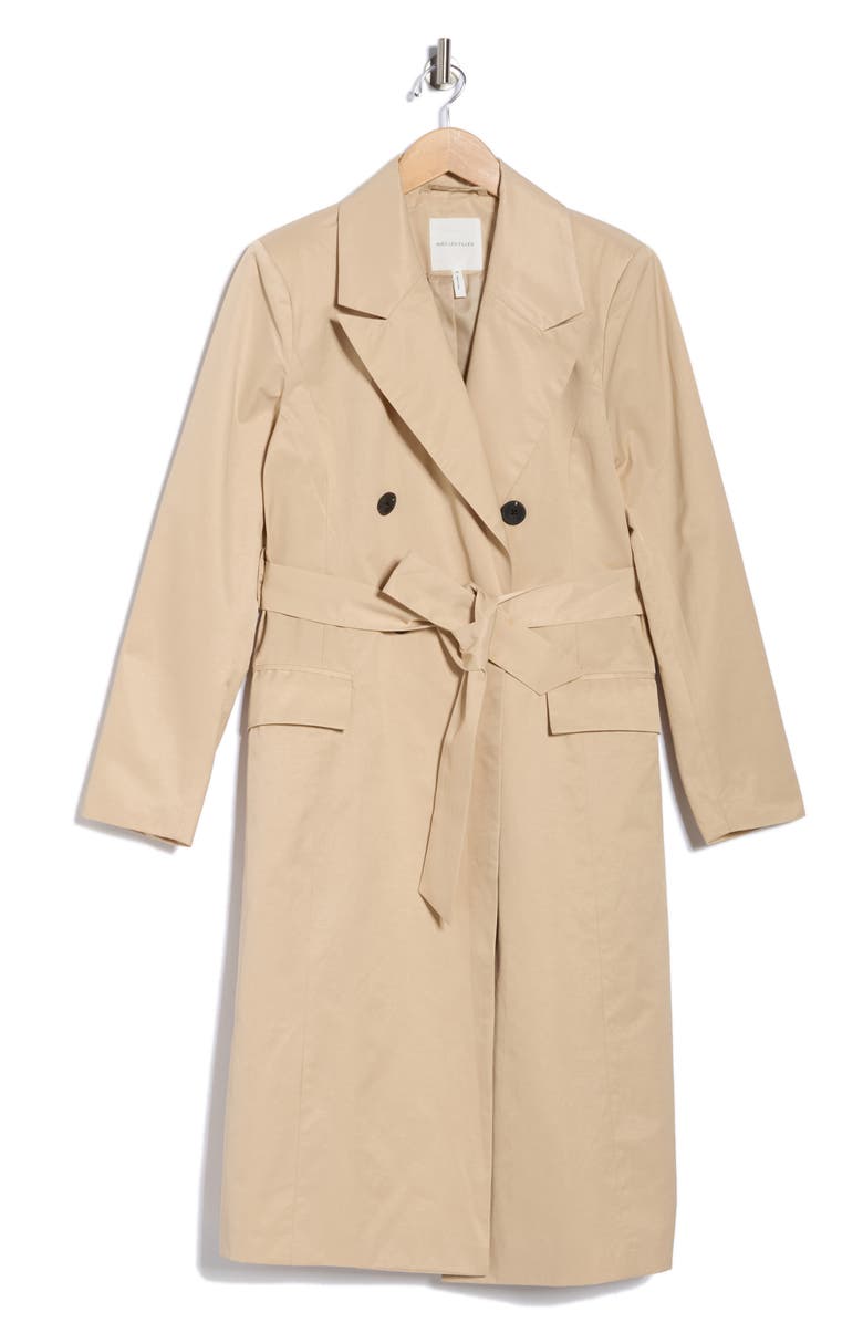 Avec Les Filles Water Resistant Double Breasted Trench Coat, Alternate, color, Sandy Tan