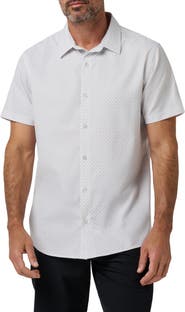 TravisMathew Techwoven Flair Short Sleeve Button-Up Shirt