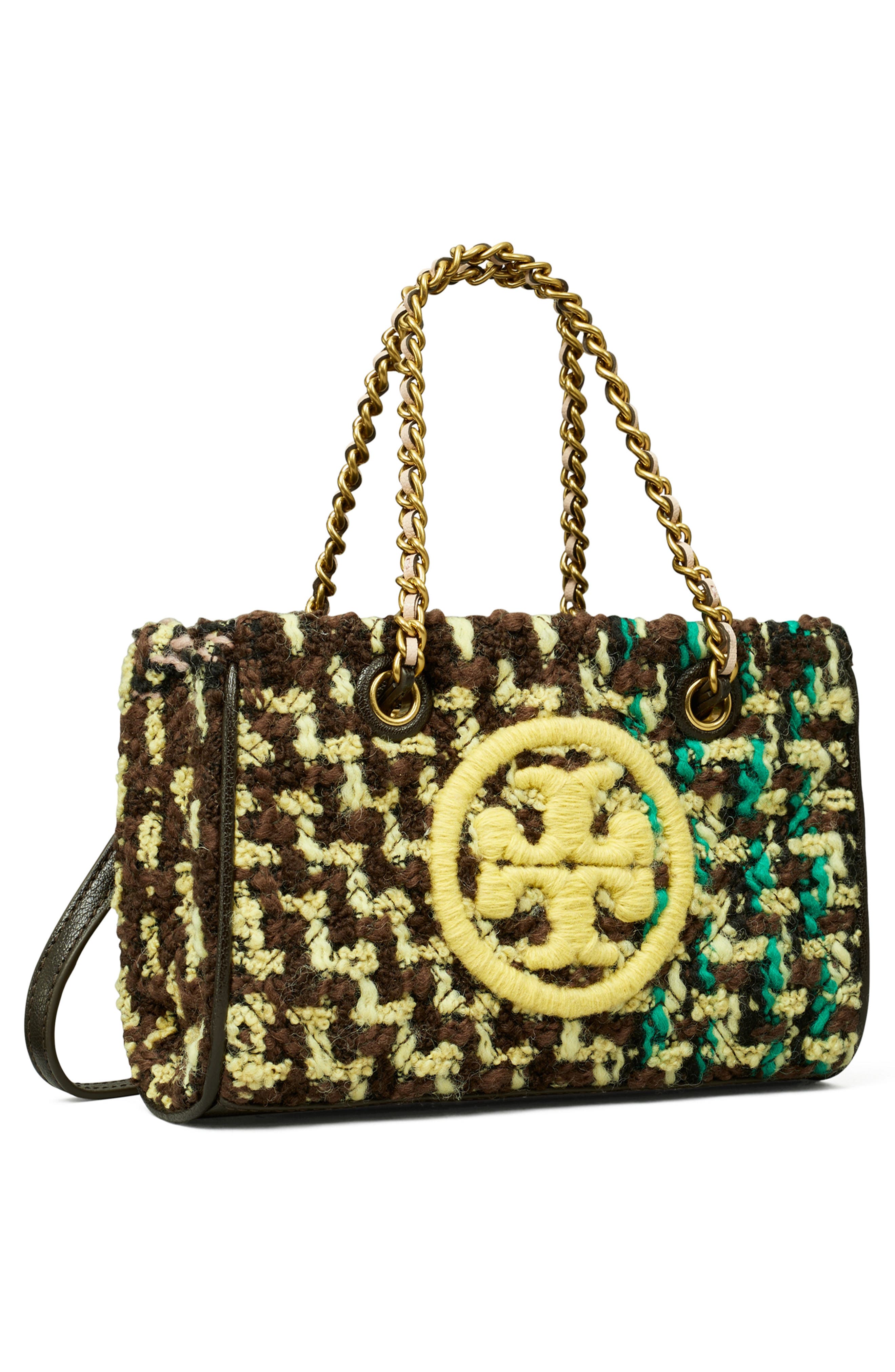Tory Burch Mini Fleming Tweed Tote, Alternate, color, 