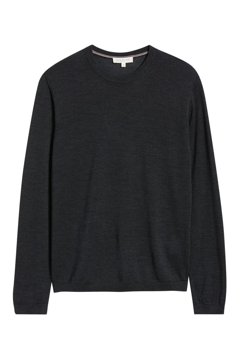 Wool & Silk Crewneck Sweater, Alternate, color, CHARCOAL