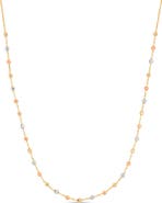 Bony Levy 14K Gold Tri-Tone Beaded Station Chain Necklace