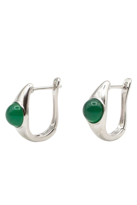 Brooke Jade Stone Hoop Earrings