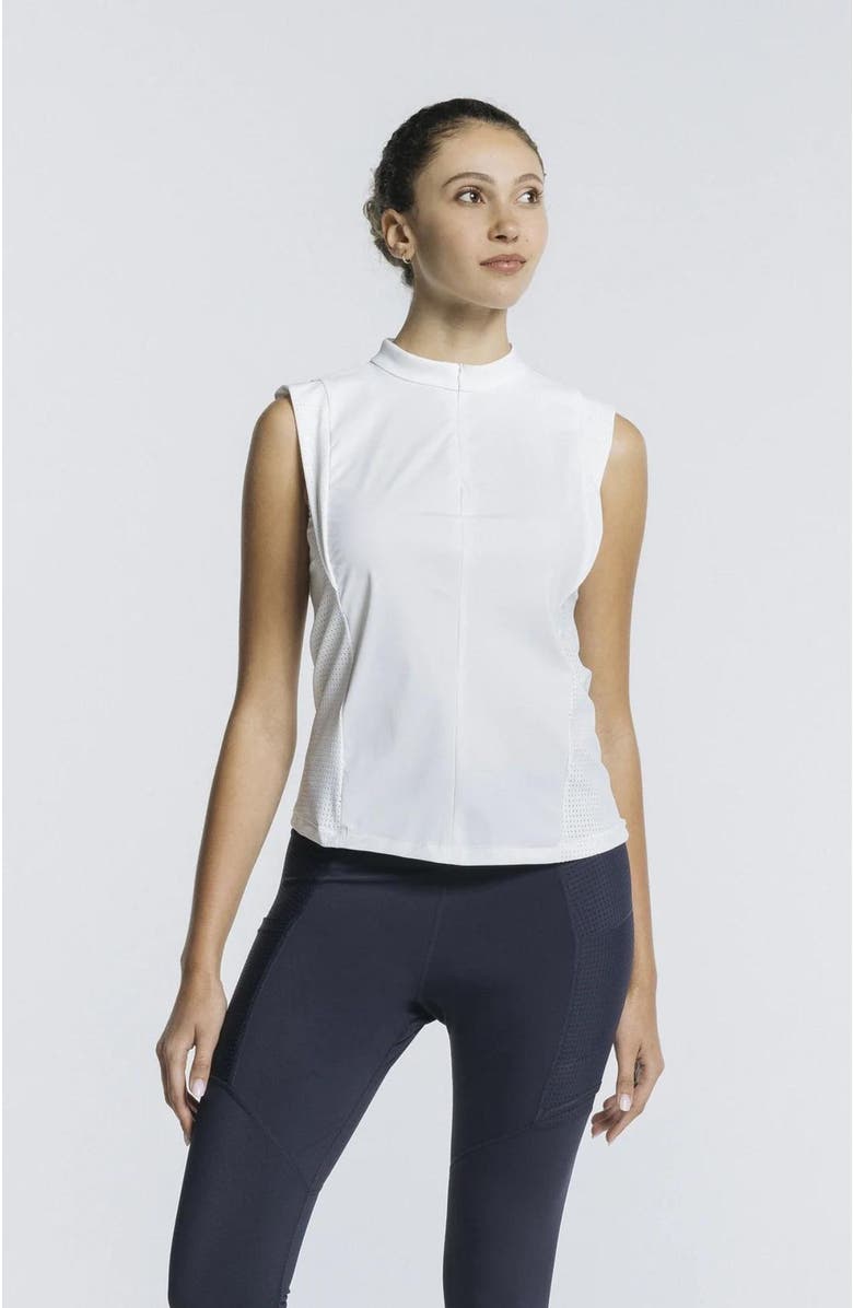 AVI Pickleball Volley Zip Sleeveless, Alternate, color, White Lotus