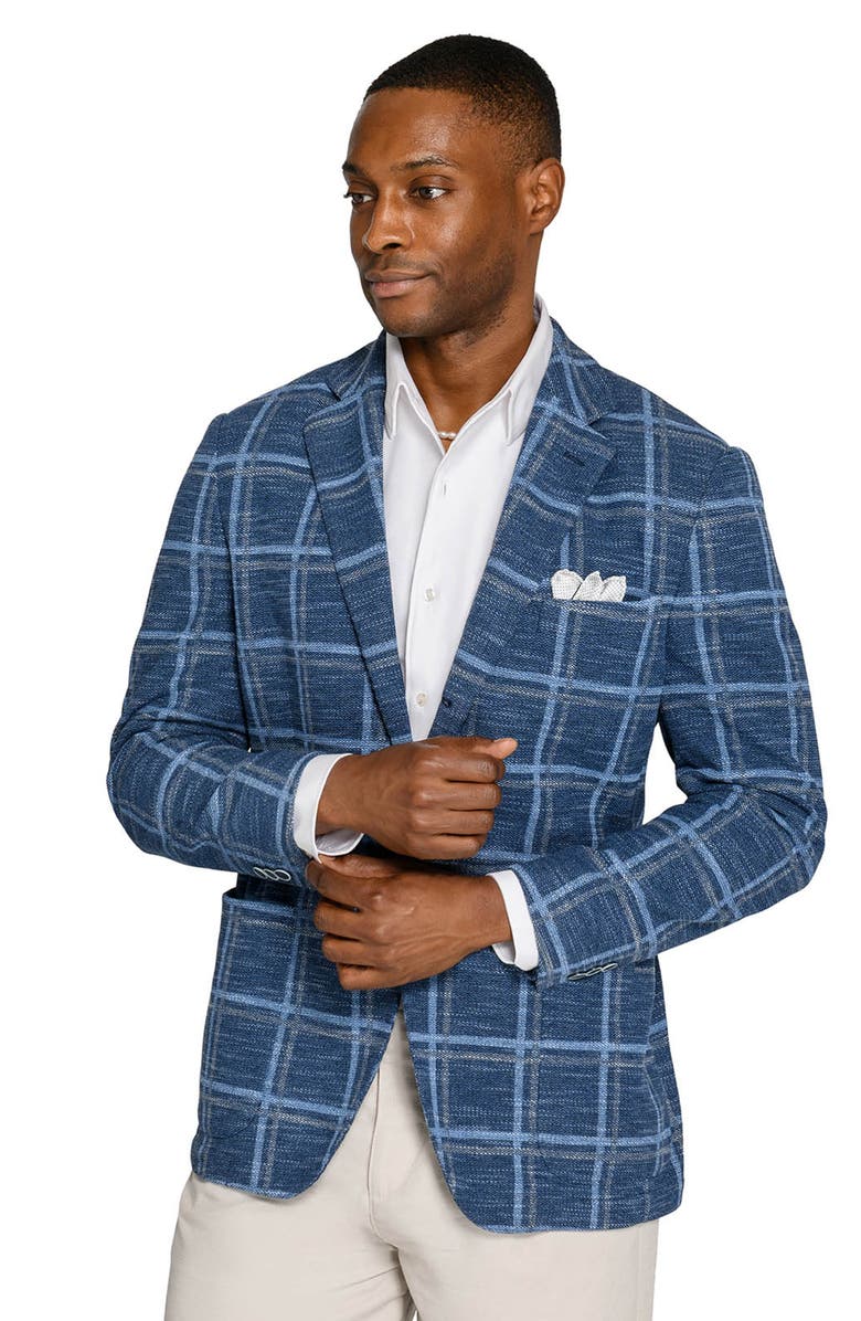 Brooklyn Brigade Macon Windowpane Texture Blazer, Alternate, color, Blue