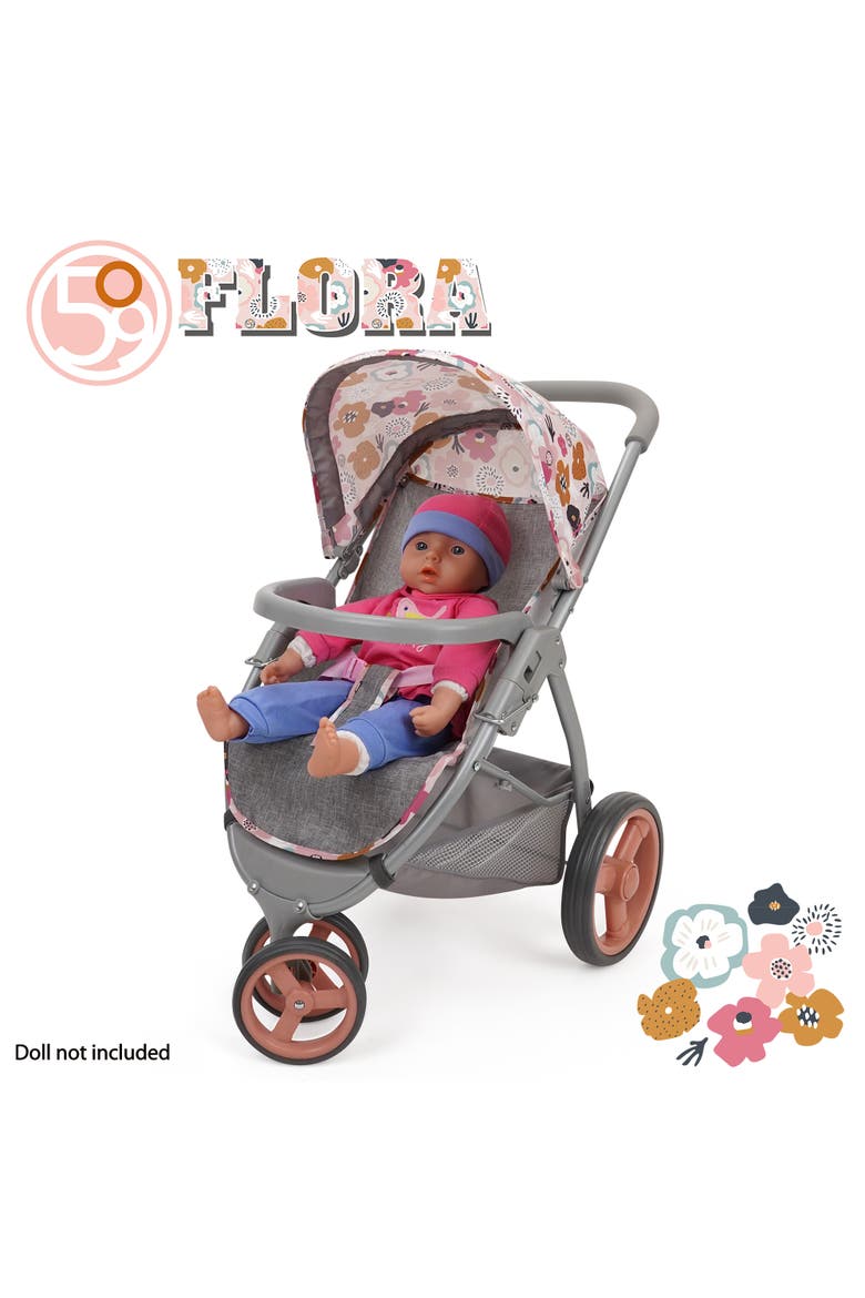 Melange Flora Mabelle 3 Wheel Doll Jogger Stroller, Alternate, color, Multicolored