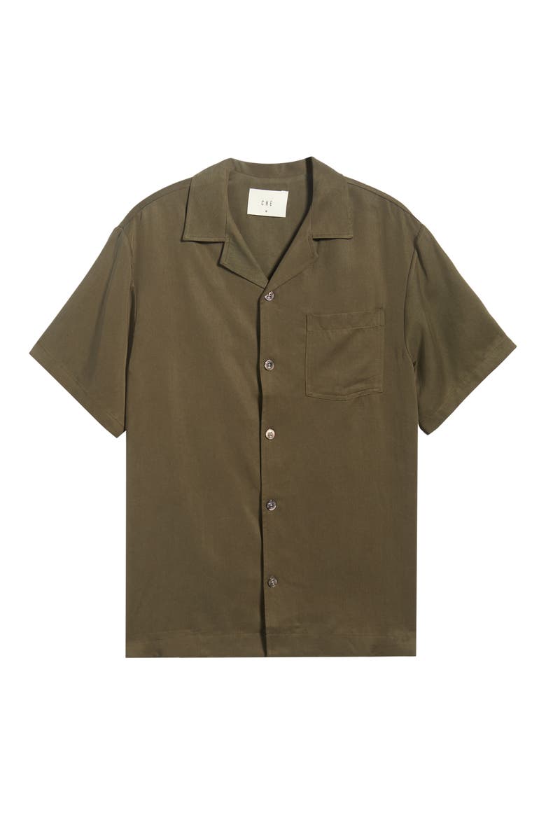 Solid Camp Shirt, Alternate, color, KHAKI- 03