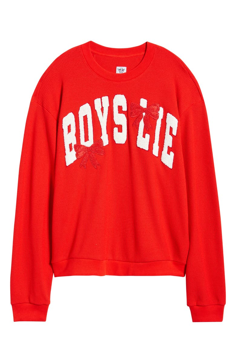 BOYS LIE Wrap Me in in a Bow Kara Crewneck Sweatshirt, Alternate, color, Red