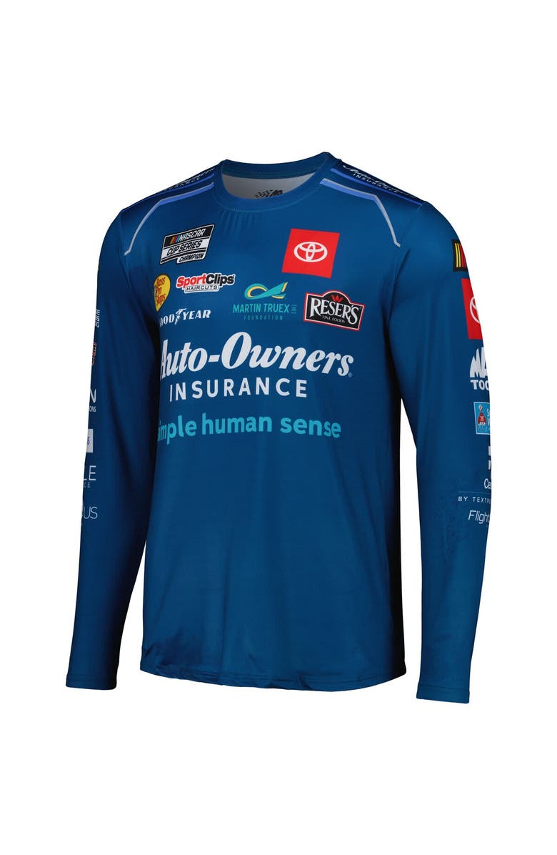 JOE GIBBS RACING TEAM COLLECTION Men's Joe Gibbs Racing Team Collection Royal Martin Truex Jr Auto-Owners Insurance Sublimated Uniform Long Sleeve T-Shirt, Alternate, color, 