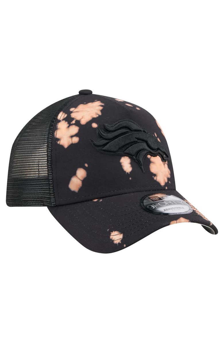 New Era Men's New Era Black Denver Broncos Bleached 9FORTY A-Frame Adjustable Hat, Alternate, color, Black