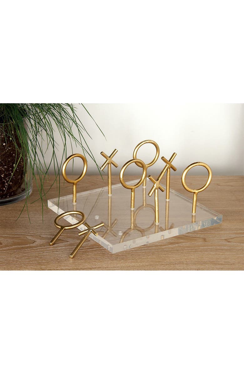 COSMO BY COSMOPOLITAN Gold/Clear Modern Tic Tac Toe Table Decor, Alternate, color, 
