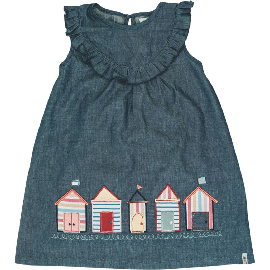 Lilly + Sid Organic Cotton Beach Hut Applique Dress in Grey  product
