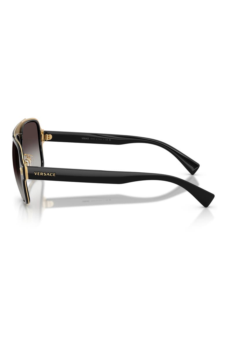 56mm Square Sunglasses, Alternate, color, BLACK / GREY GRADIENT