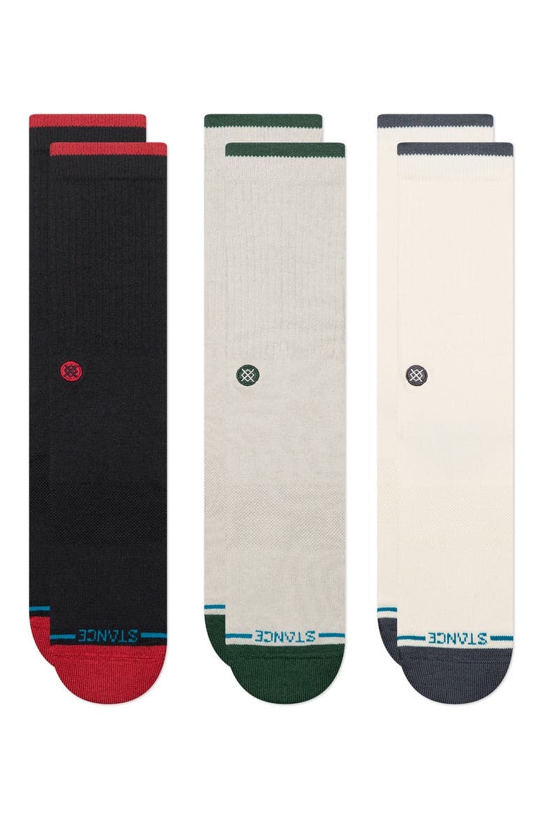 Toner Assorted 3-Pack Crew Socks, Alternate, color, BLACK