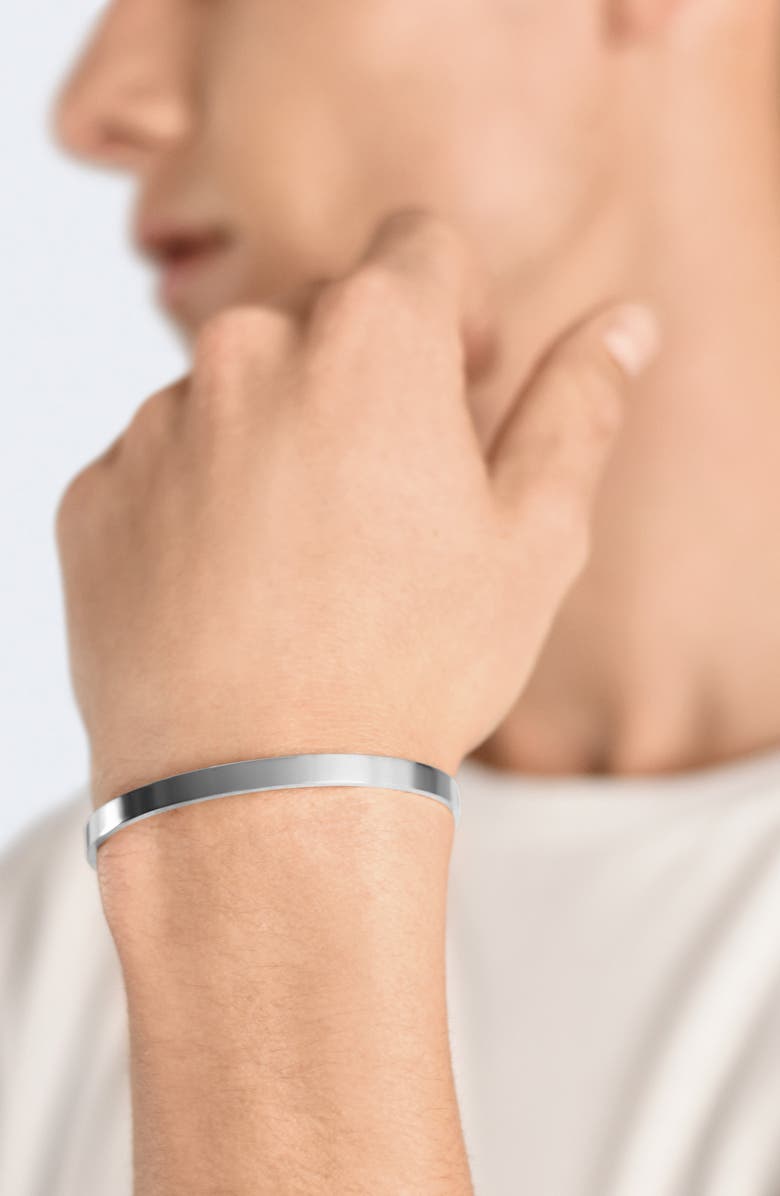 le gramme Men's 15G Polished Sterling Silver Ribbon Cuff Bracelet, Alternate, color, 