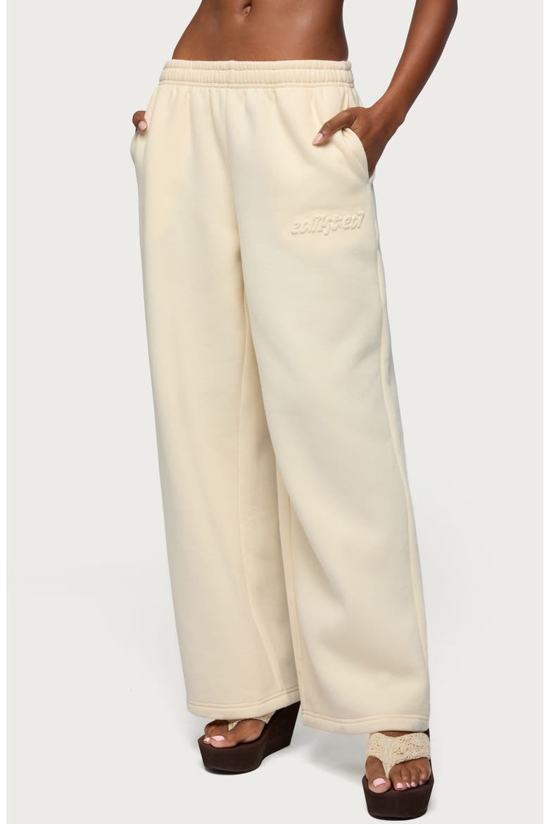 Totally Edikted Wide Leg Sweatpants, Main, color, CREAM