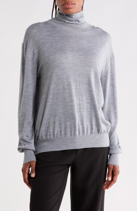 Easy Wool & Silk Turtleneck Sweater