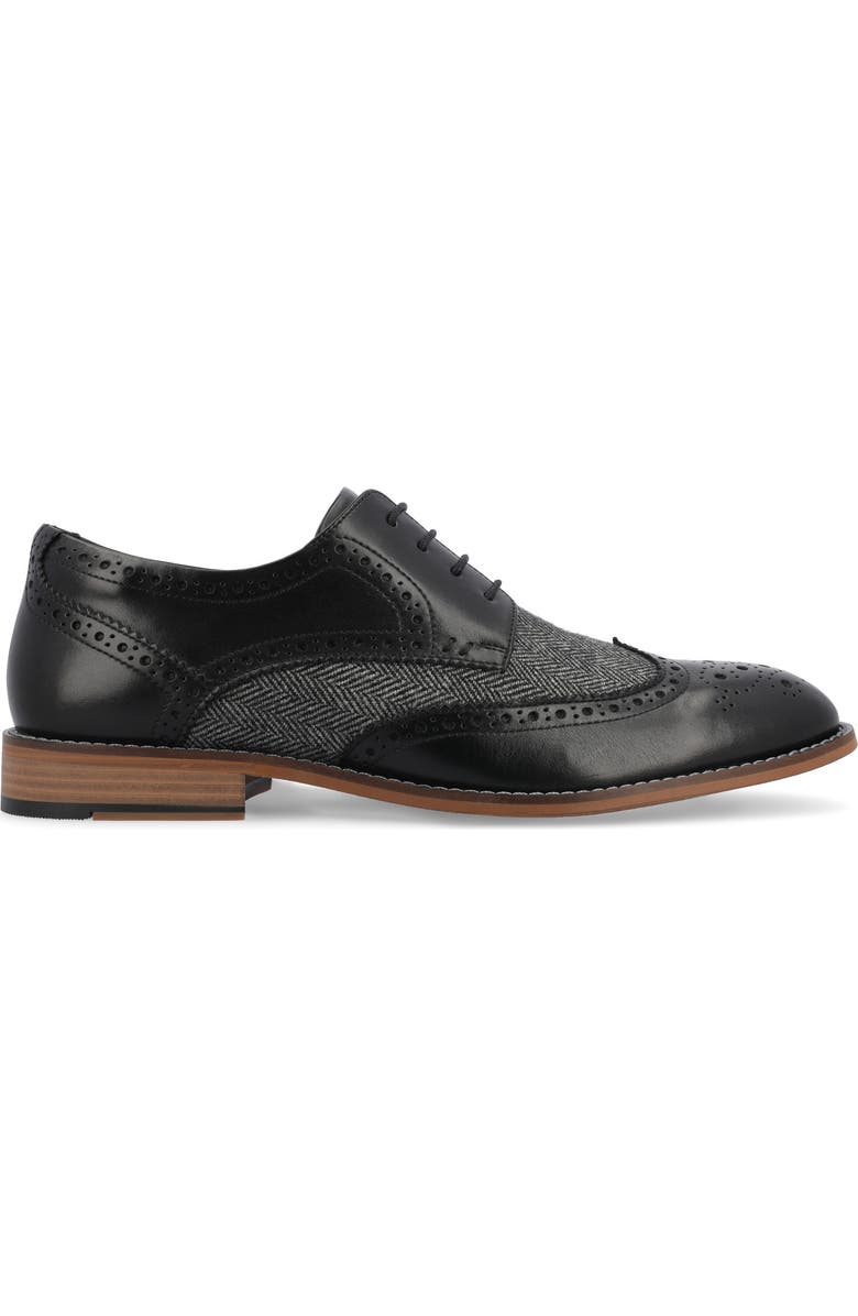 Thomas & Vine Filmore Herringbone Wingtip Derby, Alternate, color, Black