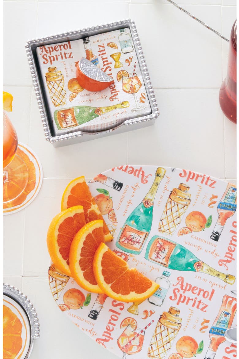 Orange Slice Beaded Napkin Box Set, Alternate, color, SILVER