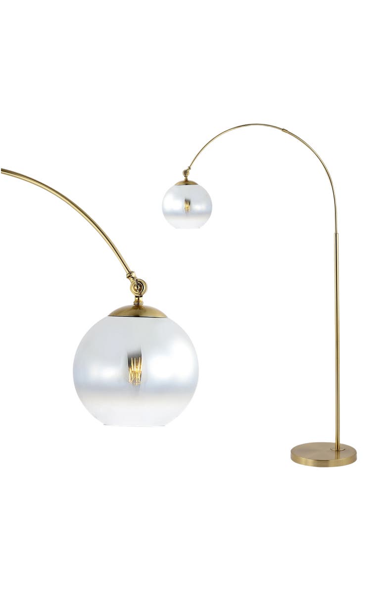 JONATHAN Y Nora 71" Coastal Vintage Iron LED Floor Lamp, Main, color, Brass Gold