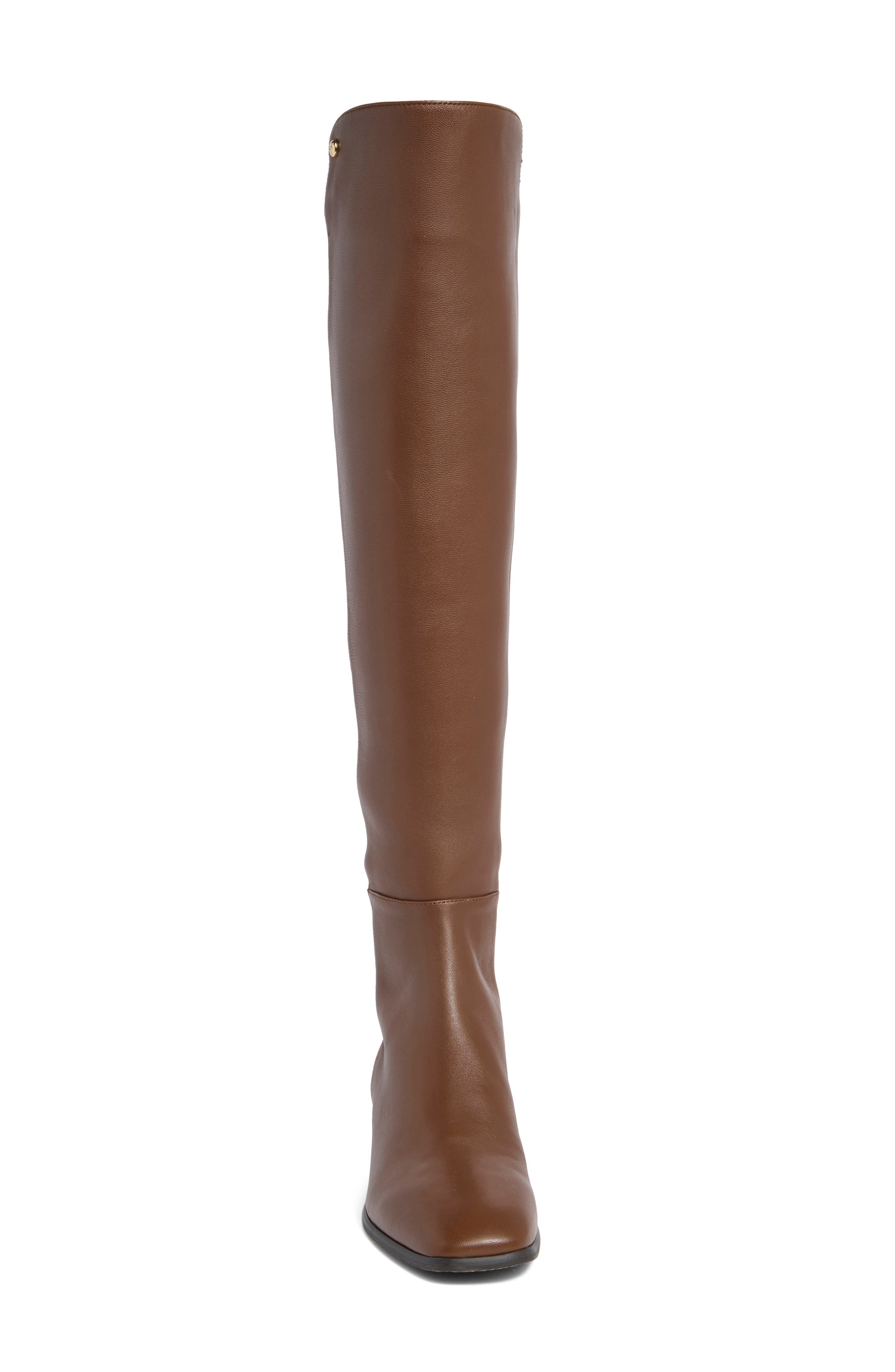 City Block Square Toe Leather Knee High Boot, Alternate, color, COFFEE