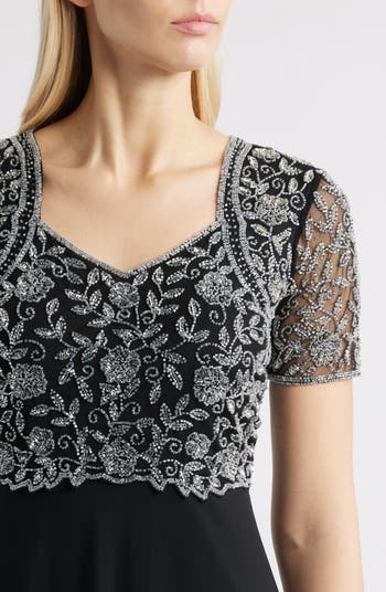 Beaded Bodice A-Line Gown