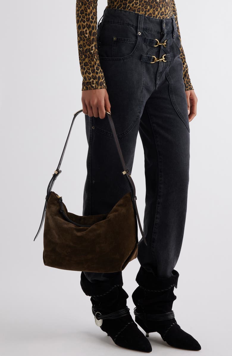 Isabel Marant Leyden Suede Hobo Bag, Alternate, color,