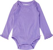RuffleButts Baby/Toddler Girls Knit Long Sleeve Ruffle Layering Bodysuit