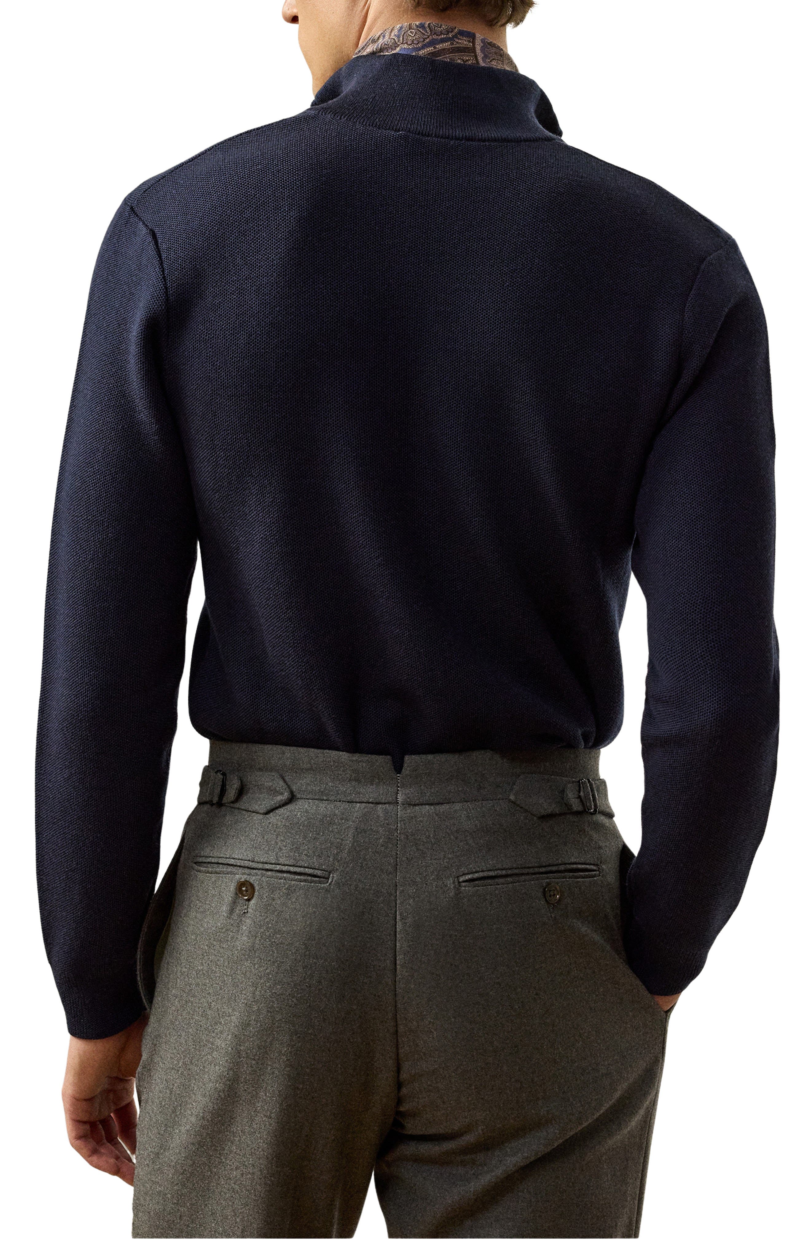Wool Pique Quarter Zip Pullover - image 2
