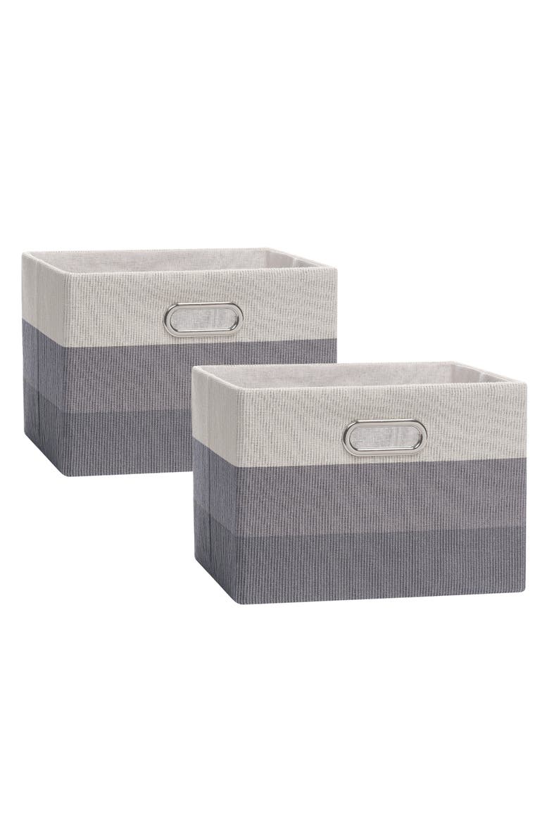 Gray Ombre Foldable/Collapsible Storage Bin/Basket- 2 Pack, Main, color, Gray