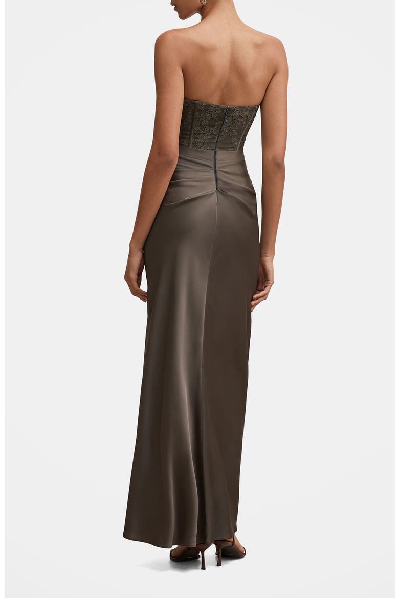 Ivy Lace Strapless Maxi Dress, Alternate, color, OLIVE NIGHT