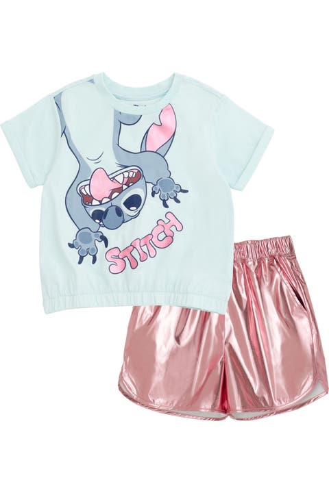 Lilo & Stitch T-Shirt and Iridescent Dolphin Shorts Set