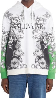 Valentino Dark Blooming Floral Logo Hoodie