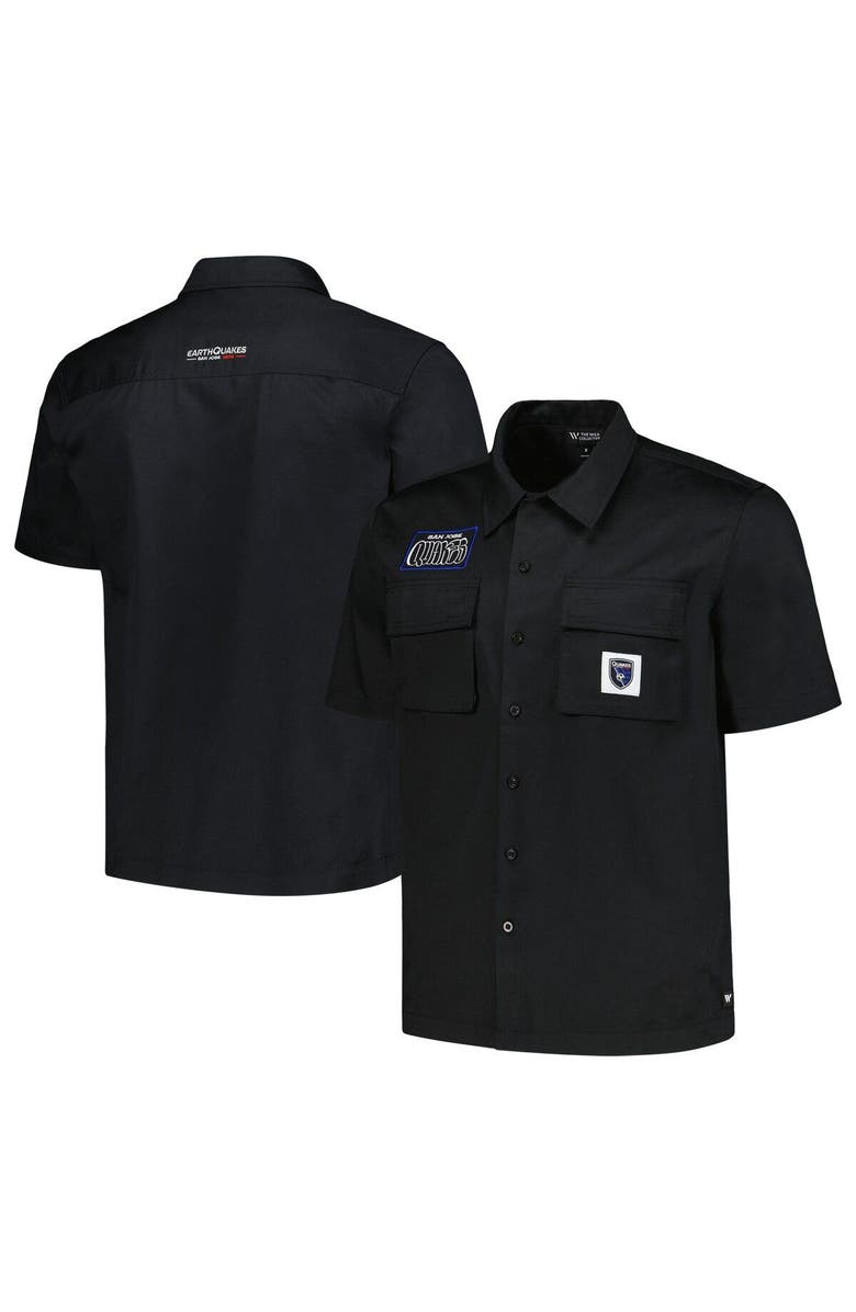 THE WILD COLLECTIVE Men's The Wild Collective Black San Jose Earthquakes Utility Button-Up Shirt, Main, color,