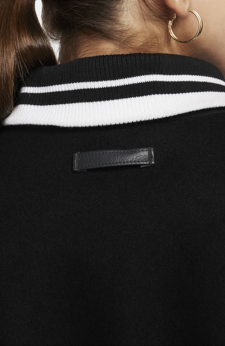 Nike Sportswear Destroyer Leather & Wool Blend Bomber Jacket, Alternate, color,