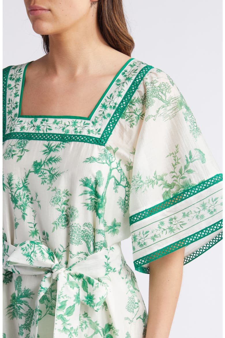 Print Belted Minidress, Alternate, color, GREEN MULTI