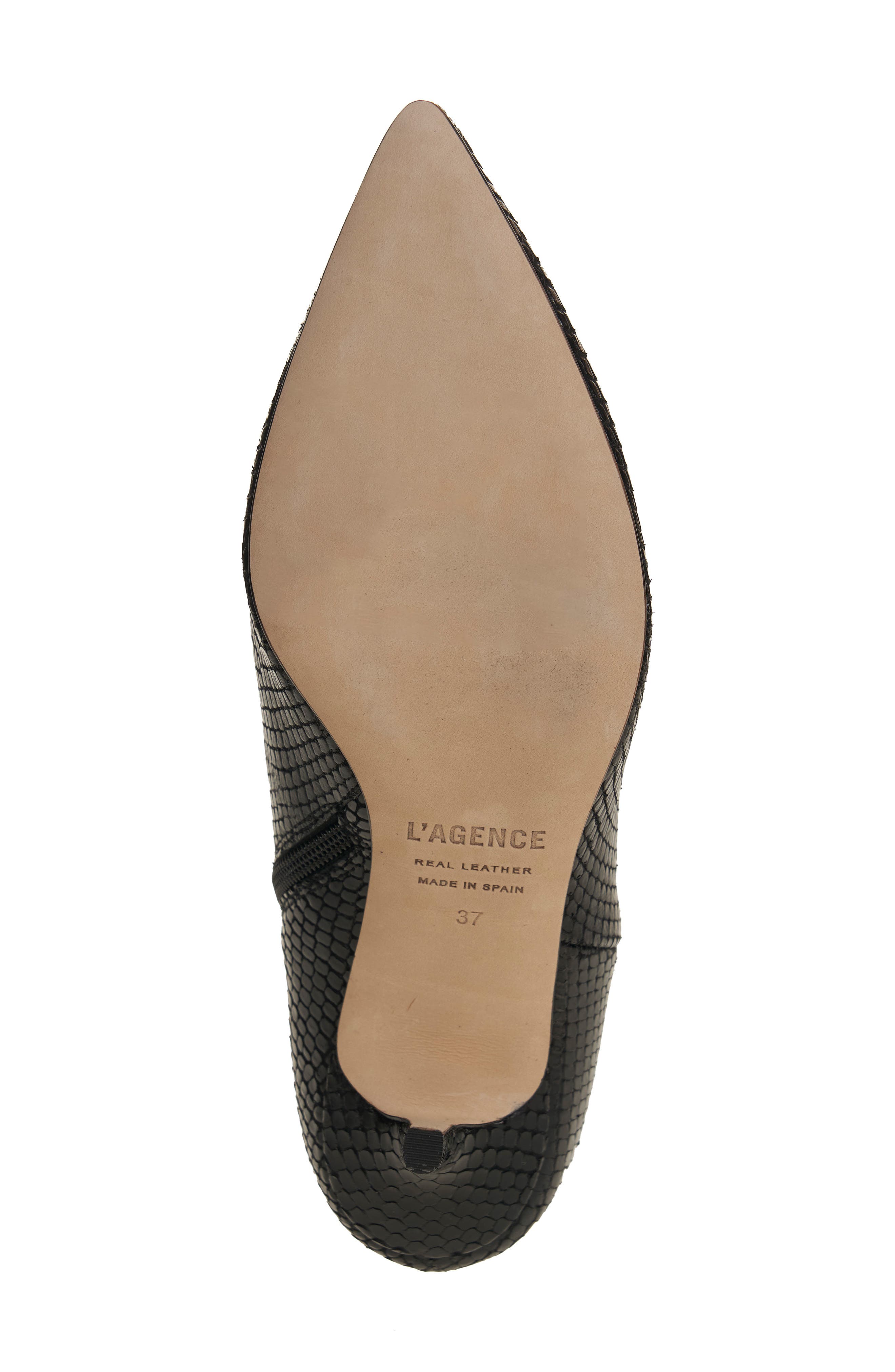 Aimee Pointed Toe Bootie, Alternate, color, BLACK EMBOSSED LEATHER