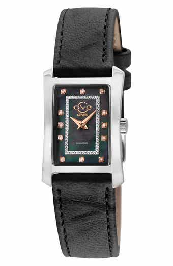 Luino Diamond Embellished Leather Strap Watch, 23mm x 29mm - 0.084 ctw.