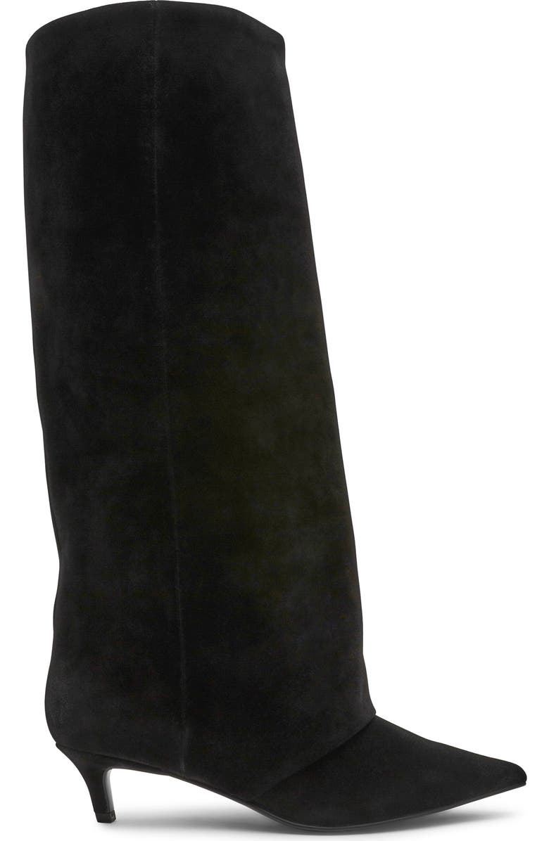 Steve Madden Luca Kitten Heel Knee High Boot, Alternate, color, Black Suede