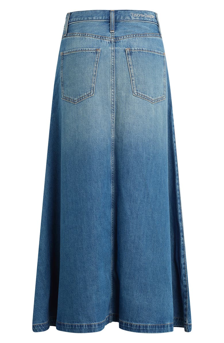 Favorite Daughter The Winona Denim Cotton Blend Midi Skirt, Alternate, color, Bristol