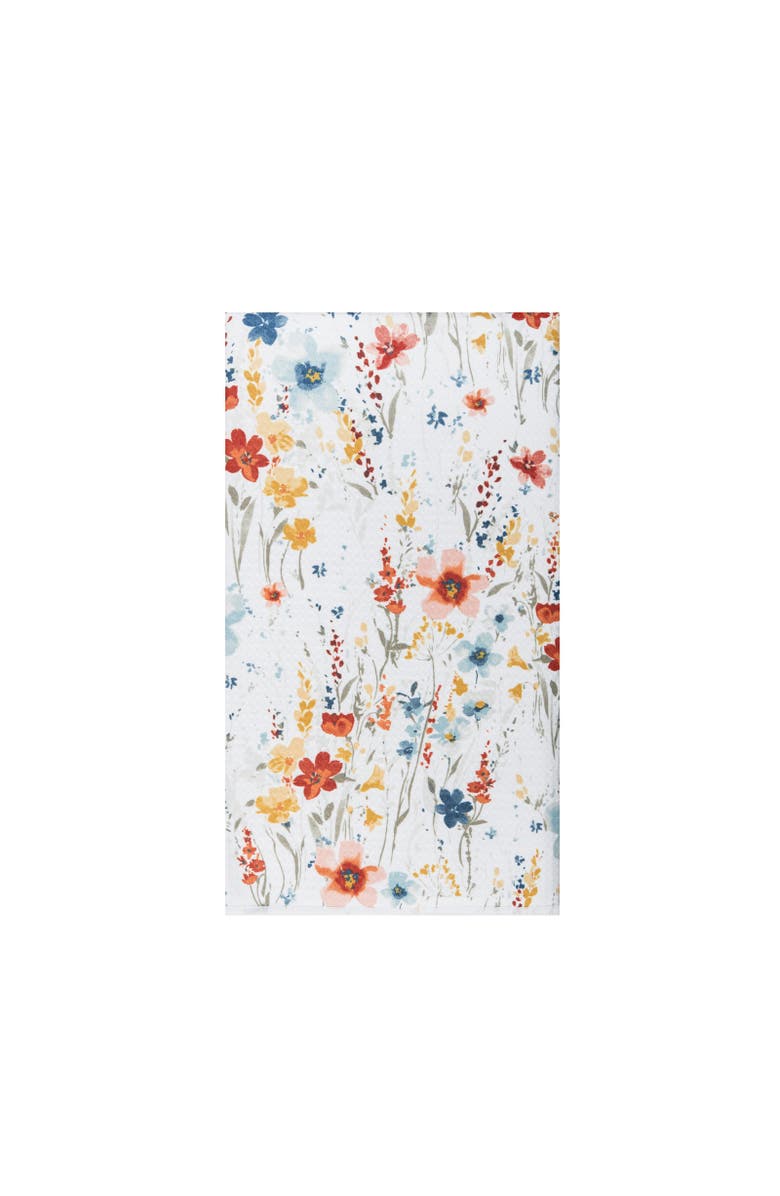 C&F Home Sheila Floral Watercolor 100% Cotton Printed Dishtowel, Main, color, Red