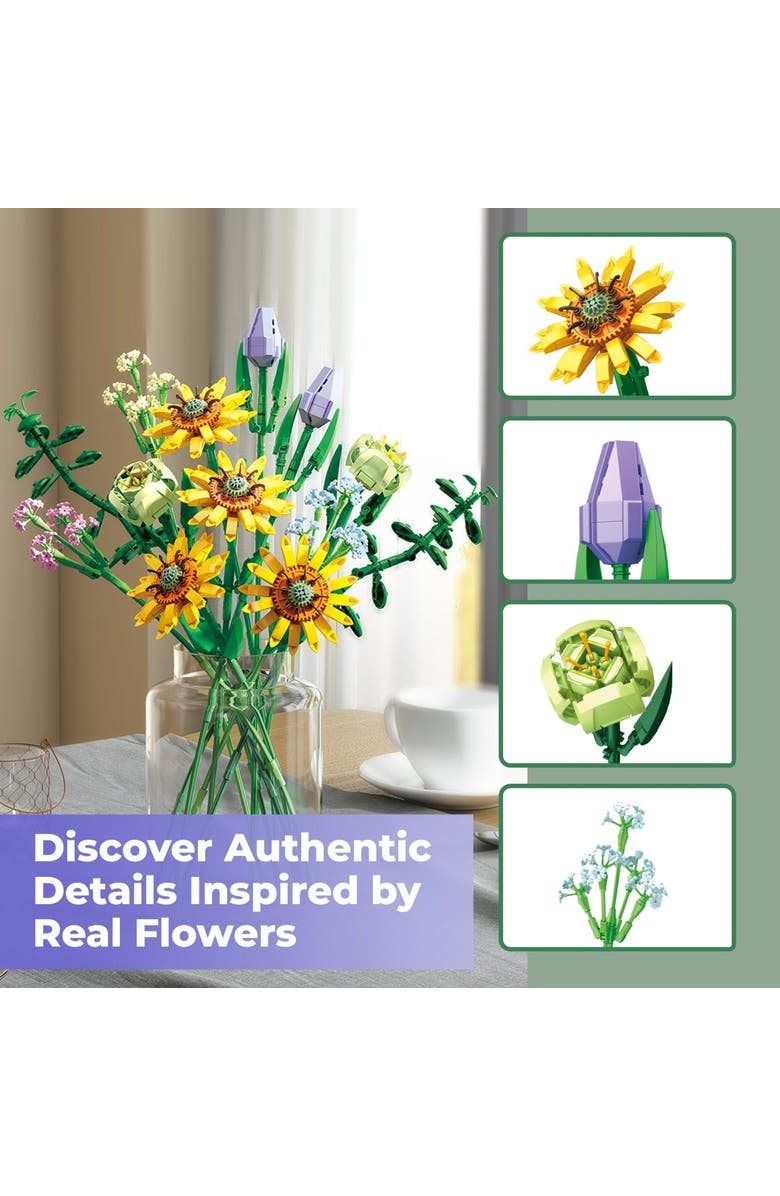 CONTIXO Sunflower Bouquet Building Set, Alternate, color, Yellow