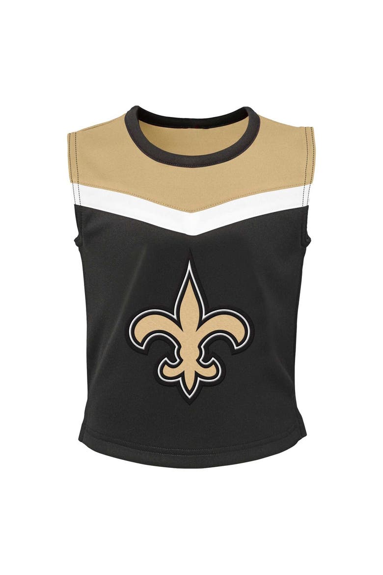 Girls Youth Black New Orleans Saints Spirit Two-Piece Cheerleader Set, Alternate, color, Black