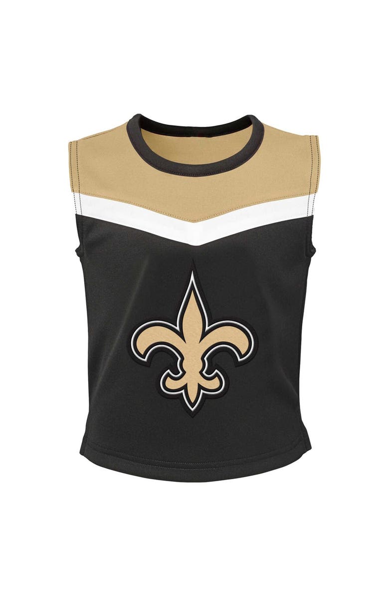 Outerstuff Girls Youth Black New Orleans Saints Spirit Two-Piece Cheerleader Set, Alternate, color, Black