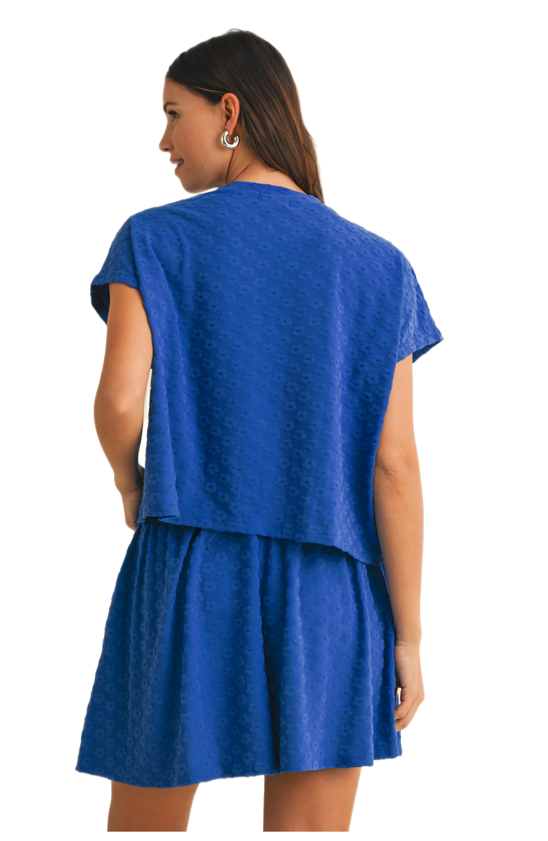 Knit and Lounge Textured Lounge Set with Striped Waistband, Alternate, color, 