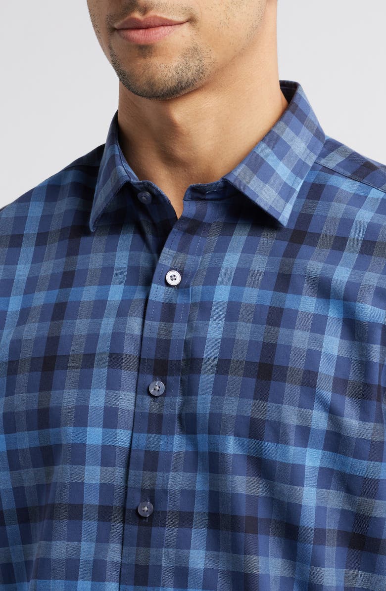 UNTUCKit Walton Check Wrinkle Free Cotton Dobby Button-Up Shirt, Alternate, color, 