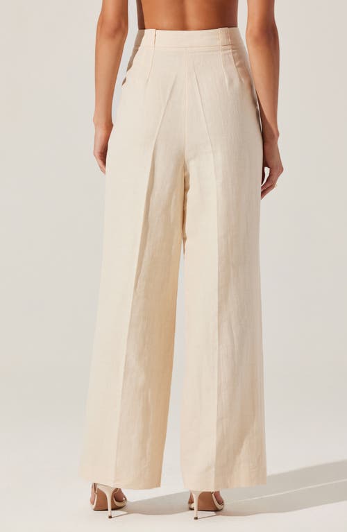 Astr Bryony Linen Blend Pleated Pants In Cream In Cream